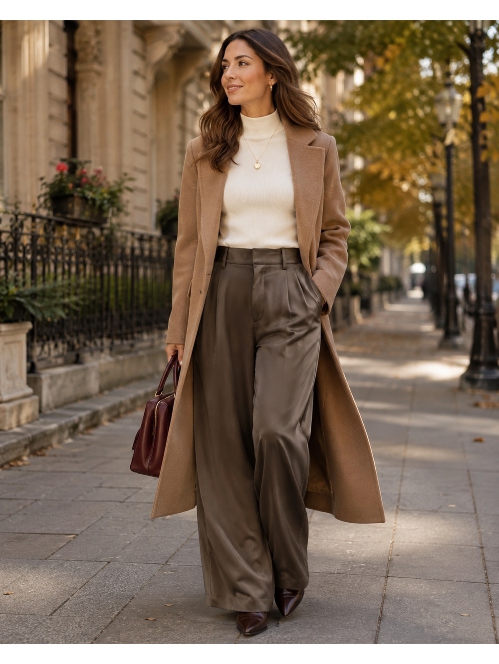 GAP Easy Trousers NWT Size 4 Taupe Brown Wide Leg Pleated High Rise